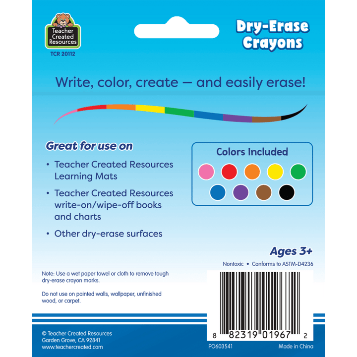 Colorful Dry-Erase Crayons-Dry Erase-Tools 4 Teaching-Classroom Decor and More