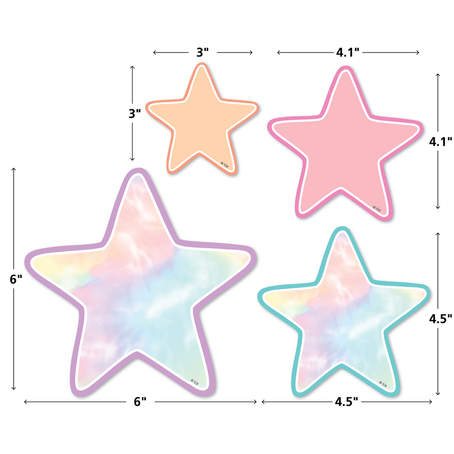 Pastel Pop Stars Accents - Assorted Sizes-Accents-Tools 4 Teaching-Classroom Decor and More