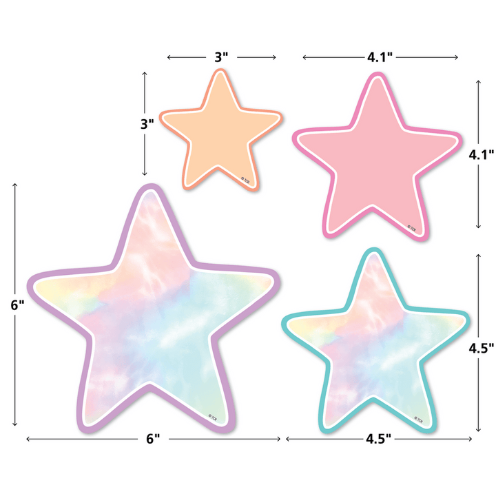 Pastel Pop Stars Accents - Assorted Sizes-Accents-Tools 4 Teaching-Classroom Decor and More