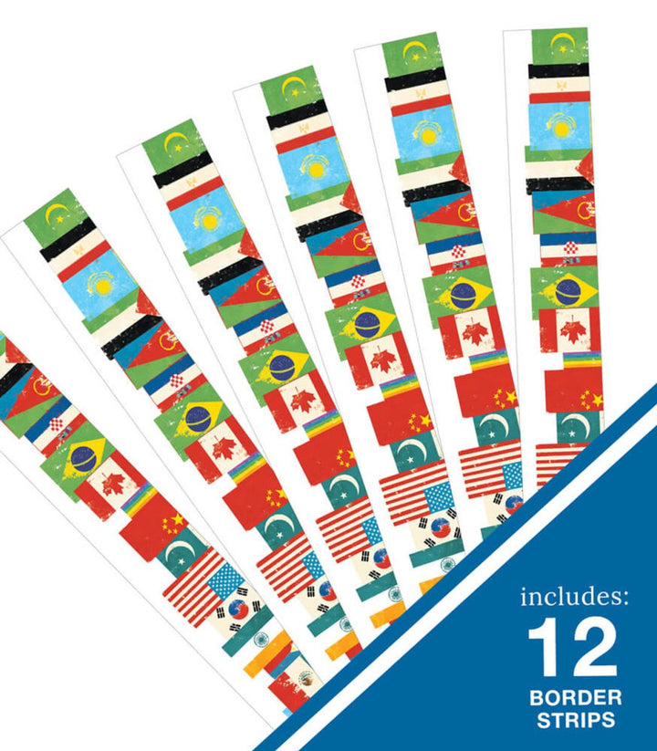 All Are Welcome: Flags Straight Bulletin Board Borders-Borders-Tools 4 Teaching-Classroom Decor and More