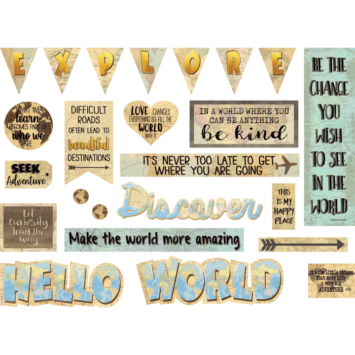 Travel the Map Mini Bulletin Board-Mini Bulletin Boards-Tools 4 Teaching-Classroom Decor and More
