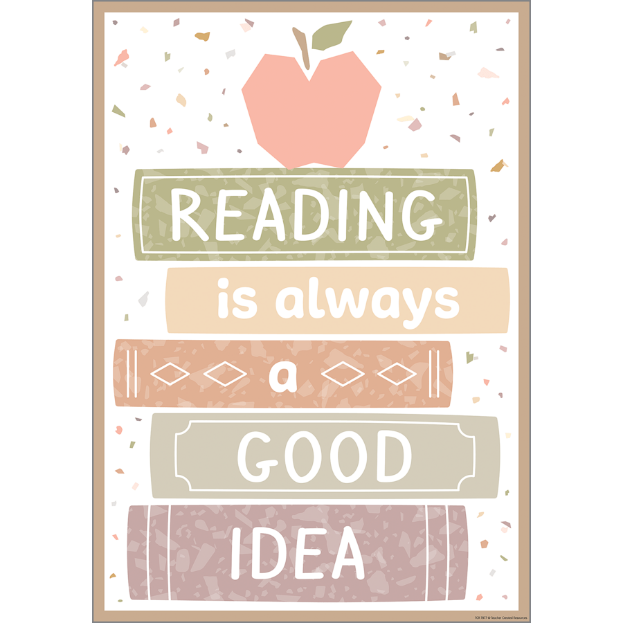 Terrazzo Tones Reading Is Always a Good Idea Positive Poster-Posters-Tools 4 Teaching-Classroom Decor and More