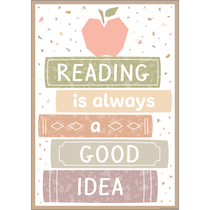 Terrazzo Tones Reading Is Always a Good Idea Positive Poster-Posters-Tools 4 Teaching-Classroom Decor and More