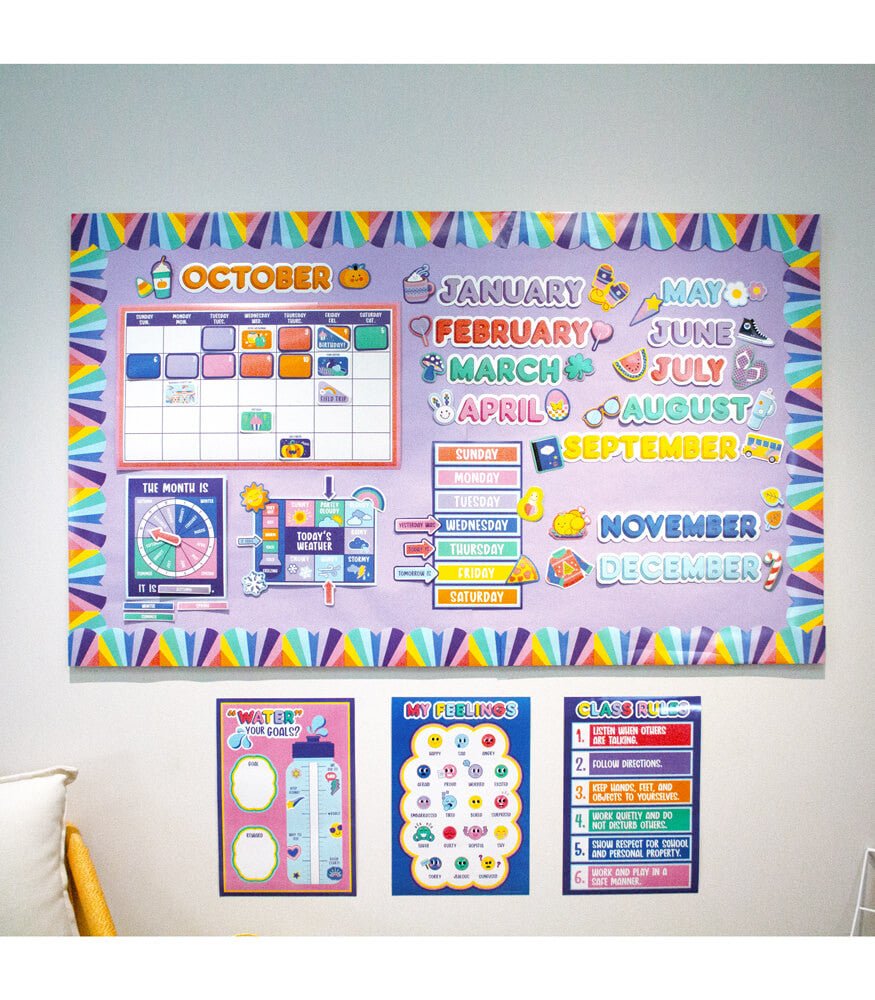 *We Stick Together Calendar Bulletin Board Set-Bulletin Board Sets-Tools 4 Teaching-Classroom Decor and More
