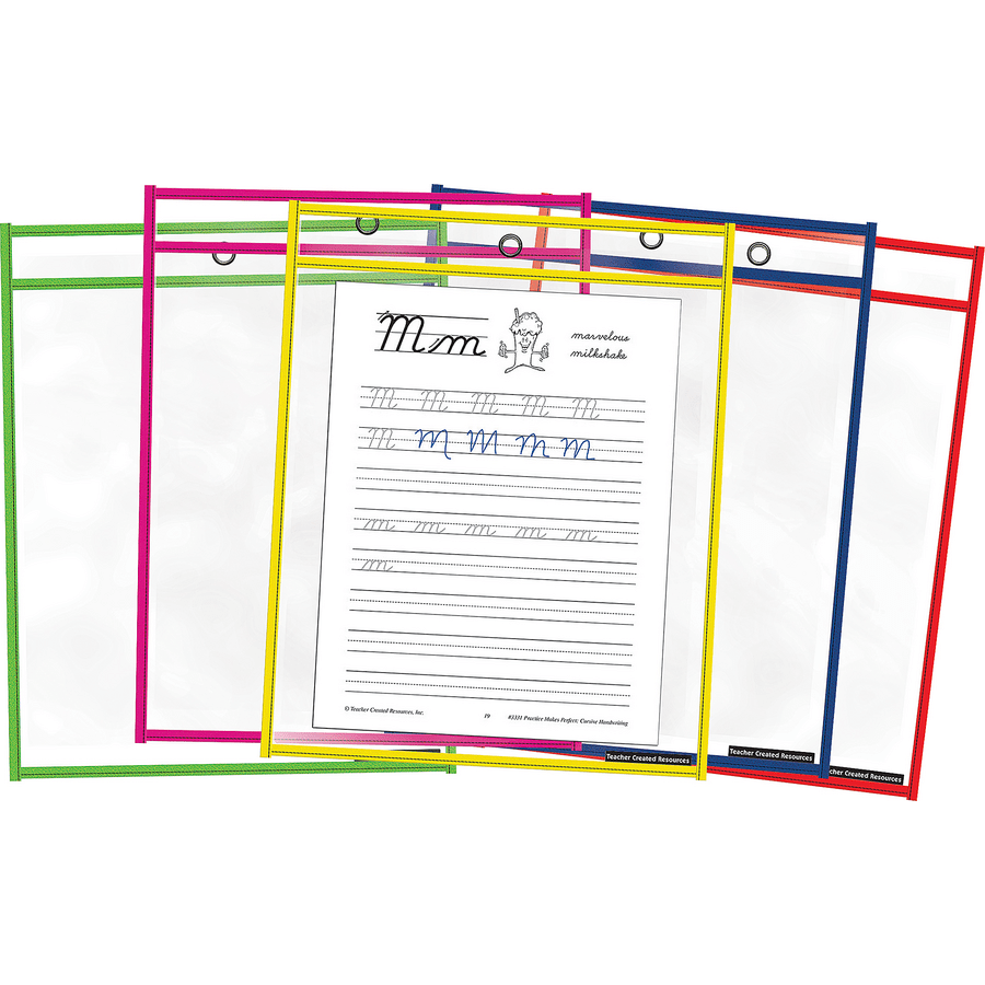 Colorful Dry-Erase Pockets - 10 pack-Classroom Essentials-Tools 4 Teaching-Classroom Decor and More