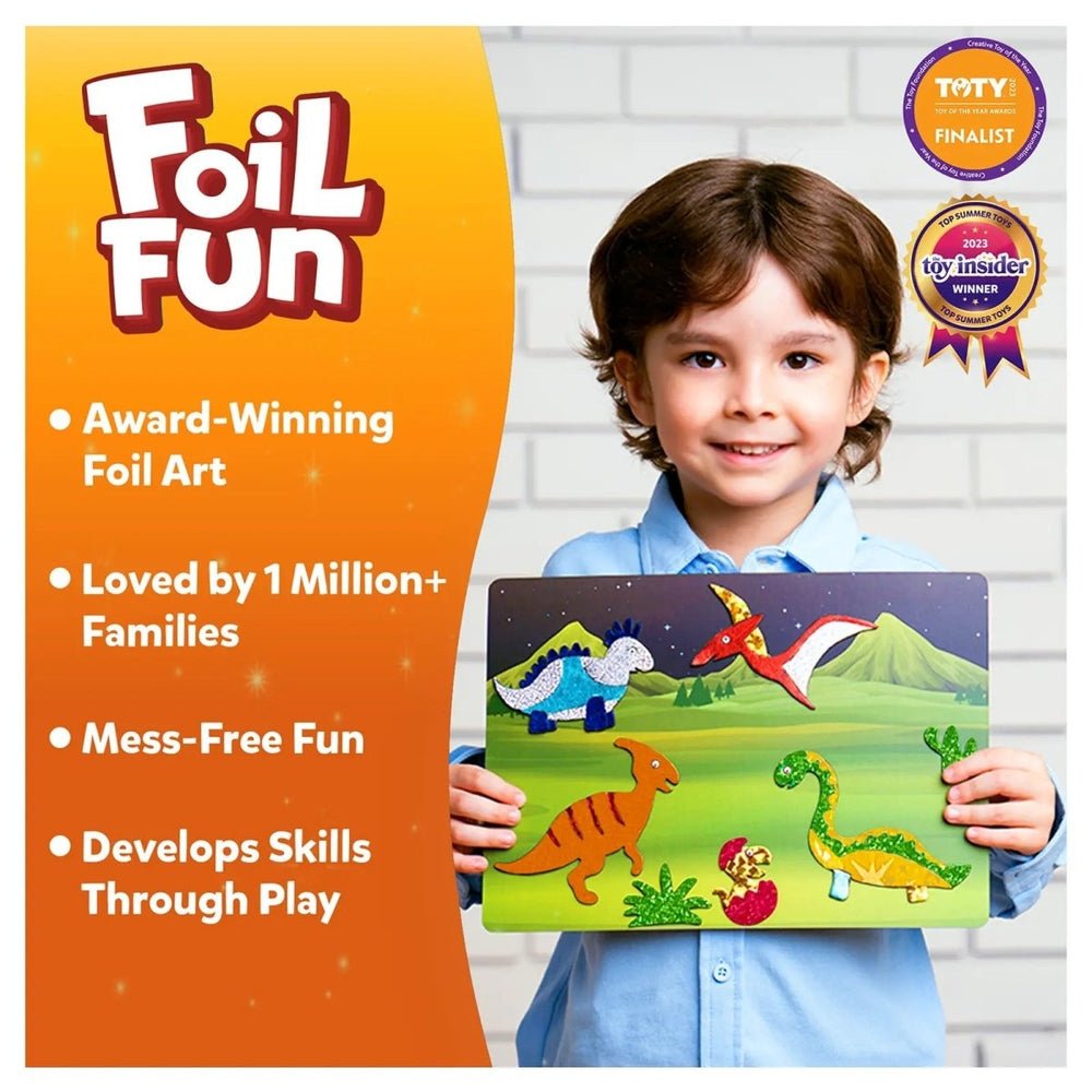Foil Fun: World Of Dinosaurs | No Mess Art Kit (ages 4-9)-Craft Activity-Tools 4 Teaching-Classroom Decor and More