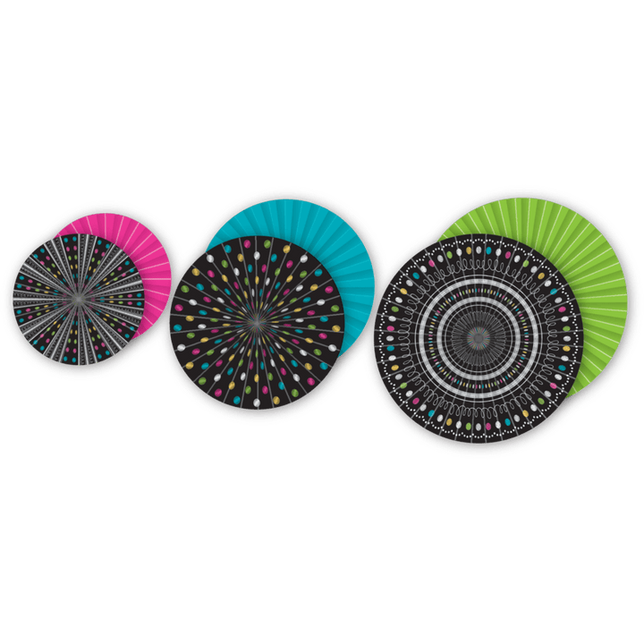 Chalkboard Brights Hanging Paper Fans-Garland-Tools 4 Teaching-Classroom Decor and More