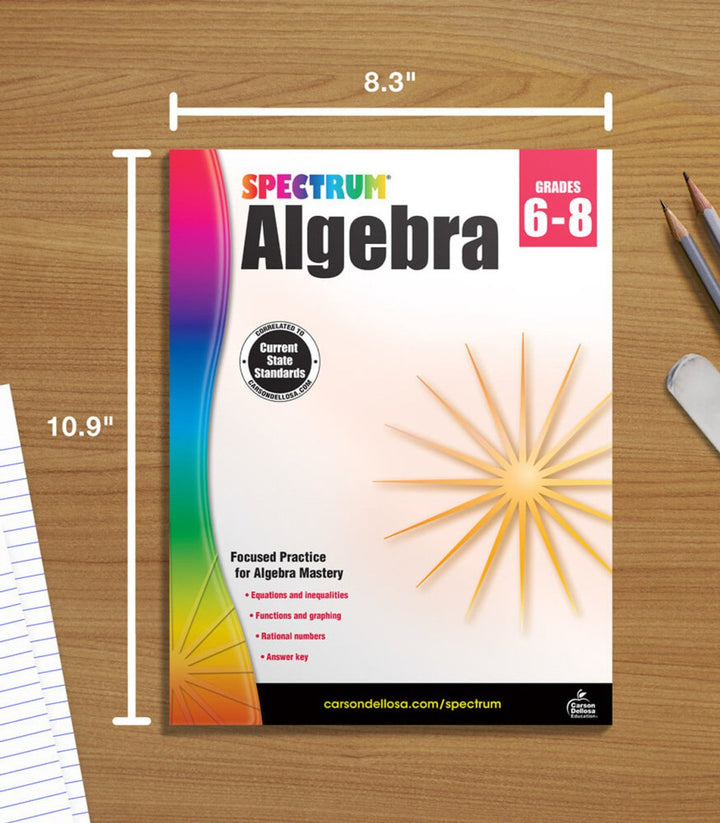 Spectrum Algebra Workbook Grade 6 - 8 Paperback - Tools 4 Teaching