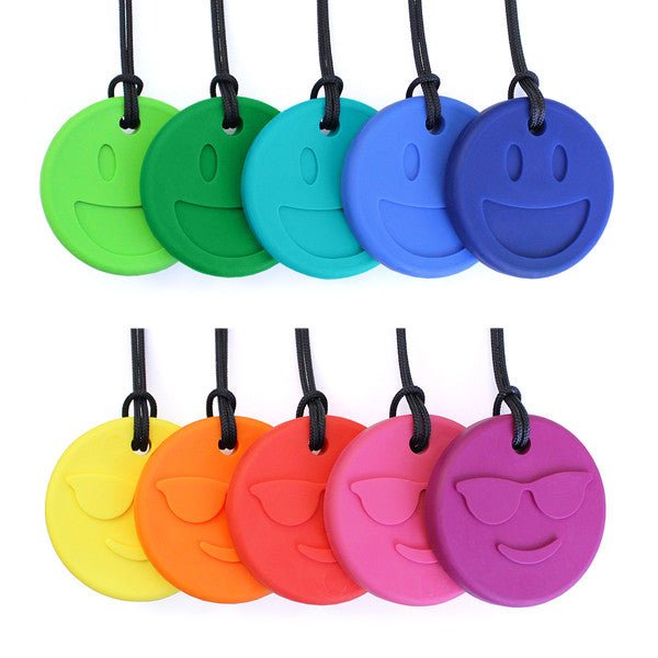 Ark's Smiley Face Chewmoji® Chewelry - Royal Blue, XXT / Very Firm-Sensory-Tools 4 Teaching-Classroom Decor and More