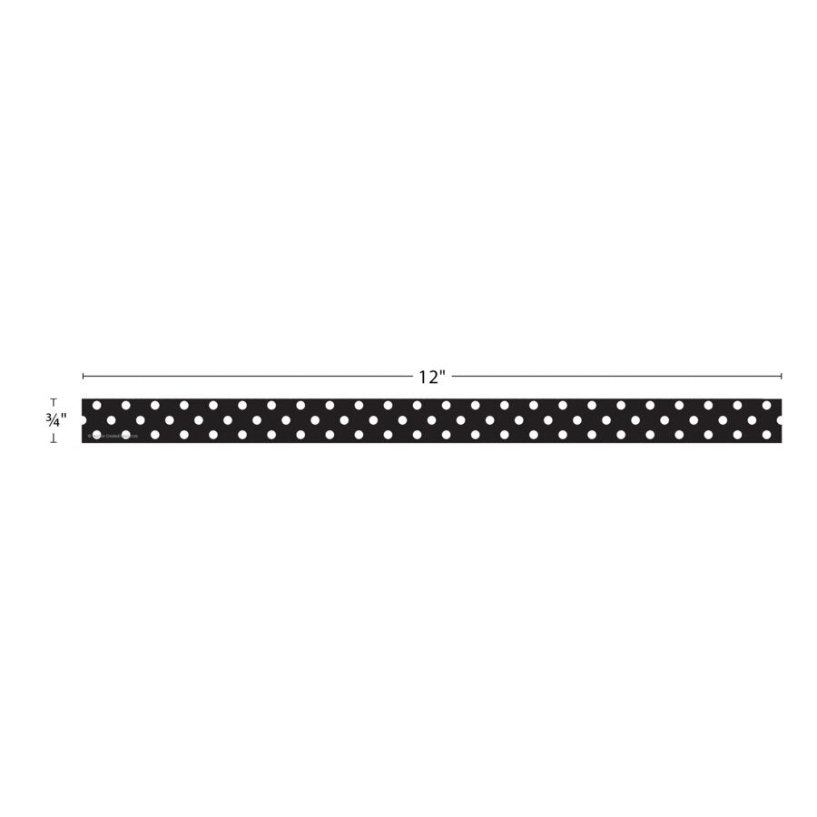 Black Polka Dots Magnetic Strips-Magnetic-Tools 4 Teaching-Classroom Decor and More
