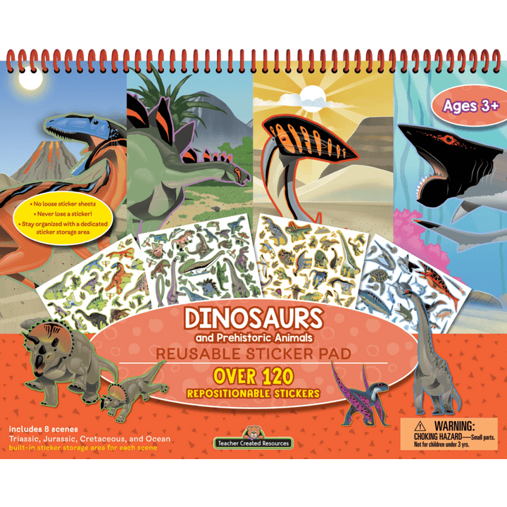 Dinosaurs and Prehistoric Animals Reusable Sticker Pad-Activity Pads-Tools 4 Teaching-Classroom Decor and More