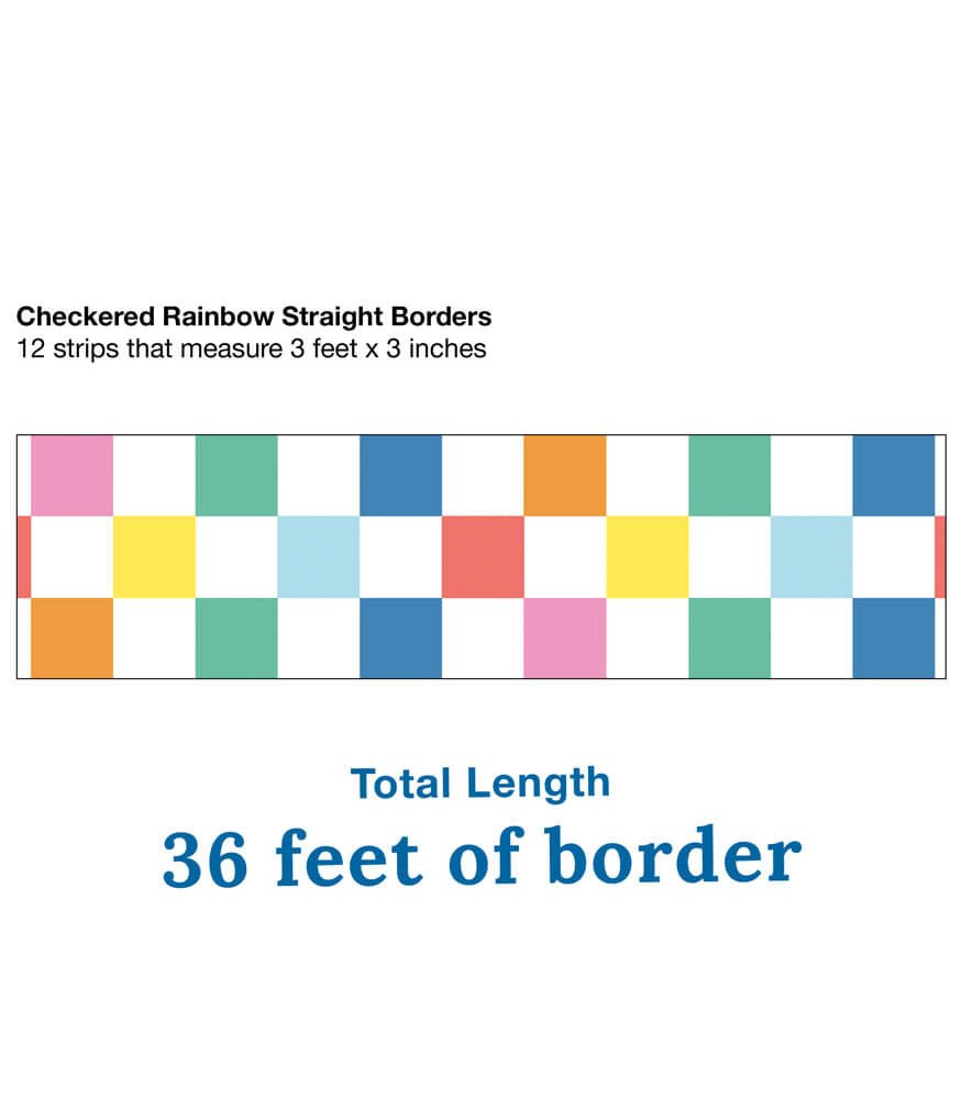 We Stick Together Checkered Rainbow Straight Bulletin Board Borders-Borders-Tools 4 Teaching-Classroom Decor and More