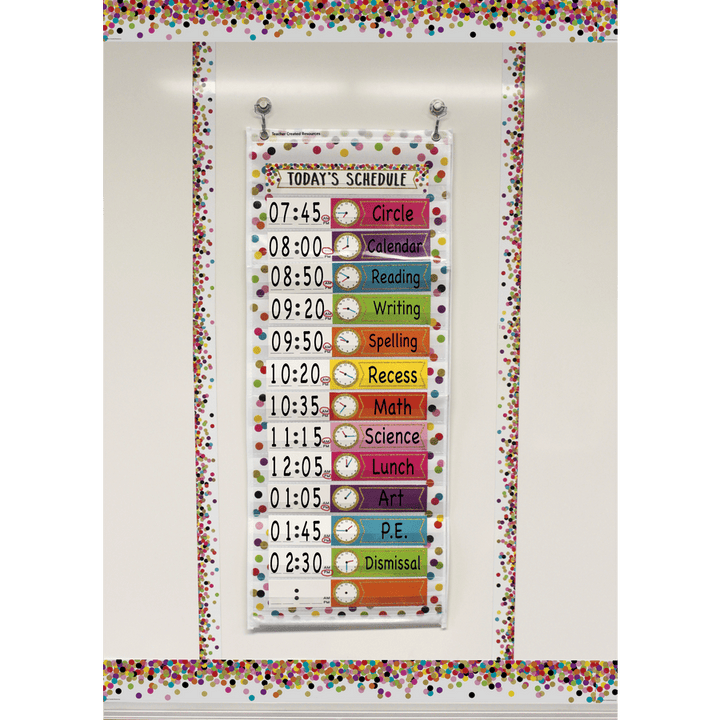 *Confetti 14 Pocket Daily Schedule Pocket Chart-Pocket Charts-Tools 4 Teaching-Classroom Decor and More