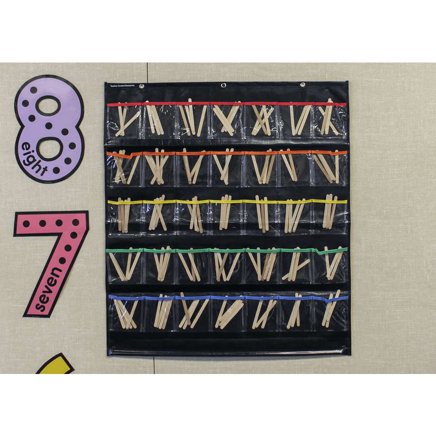 Black Storage Pocket Chart-Pocket Charts-Tools 4 Teaching-Classroom Decor and More