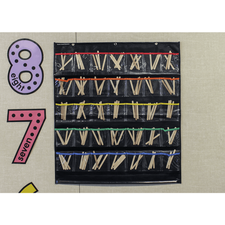 Black Storage Pocket Chart-Pocket Charts-Tools 4 Teaching-Classroom Decor and More