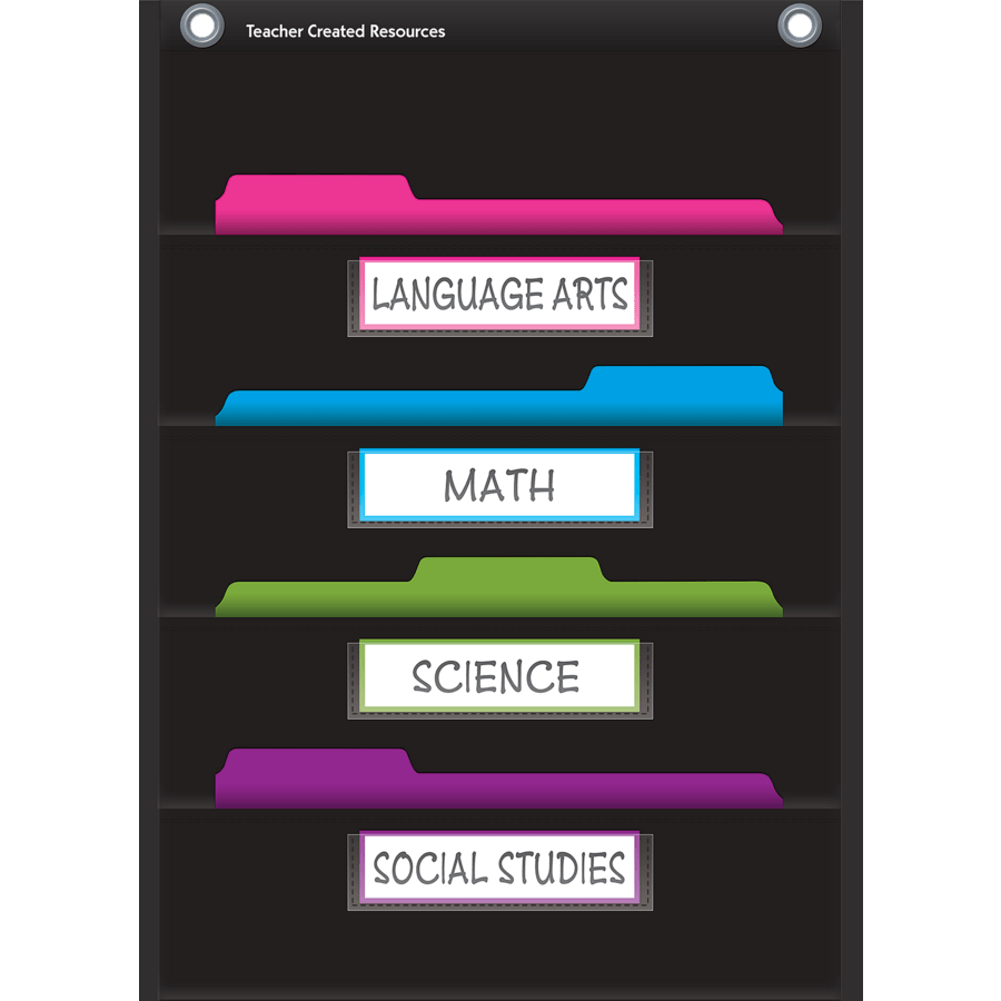 Black 10 Pocket File Storage Pocket Chart-Pocket Charts-Tools 4 Teaching-Classroom Decor and More