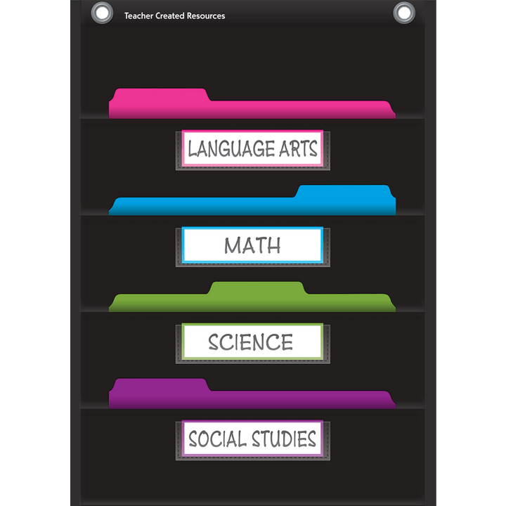 Black 10 Pocket File Storage Pocket Chart-Pocket Charts-Tools 4 Teaching-Classroom Decor and More