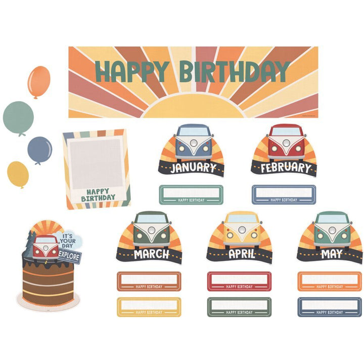 Moving Mountains Road Trip Happy Birthday Mini Bulletin Board-Bulletin Board Sets-Tools 4 Teaching-Classroom Decor and More