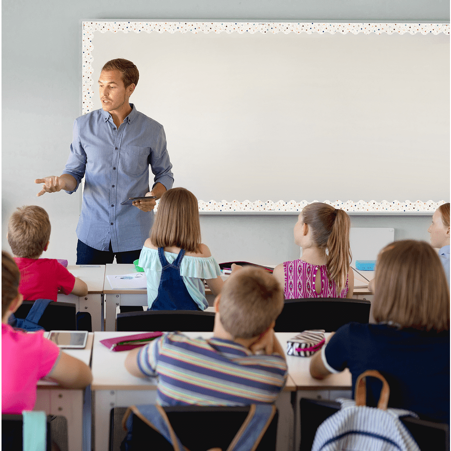 Everyone is Welcome Dots Scalloped Border-Borders-Tools 4 Teaching-Classroom Decor and More