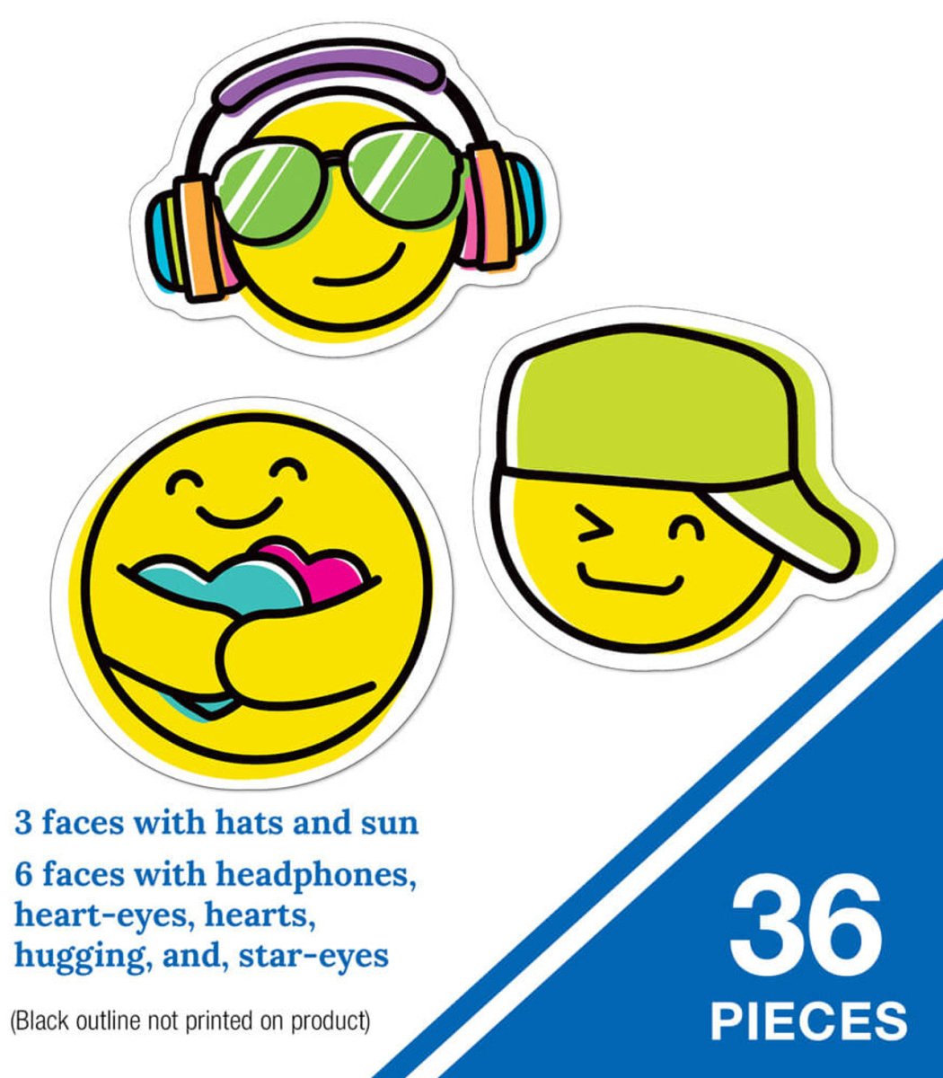 Kind Vibes Smiley Faces Cutouts - Tools 4 Teaching