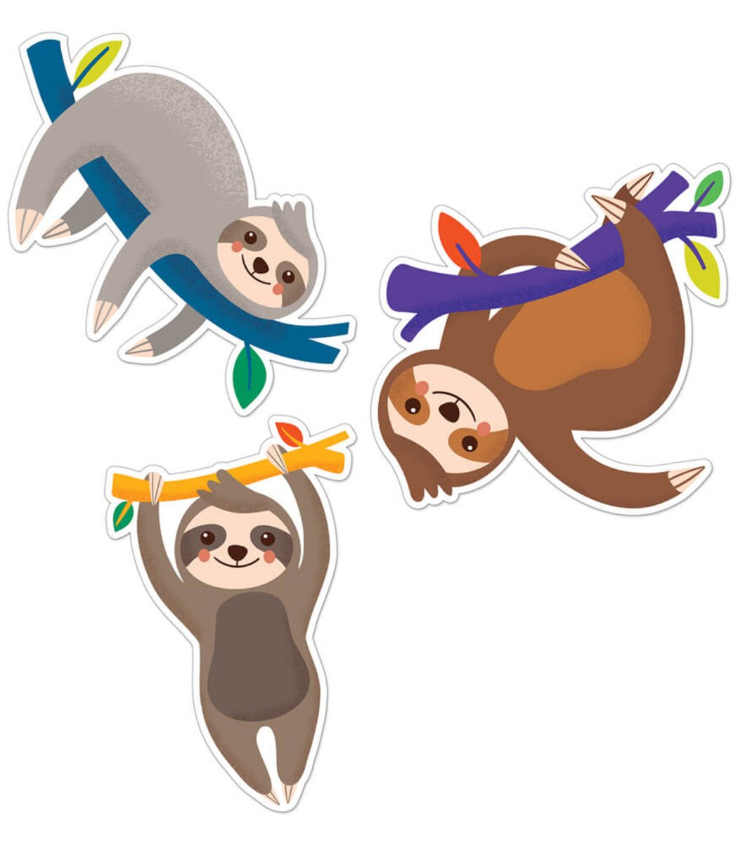 *Sloths Colorful Cut-Outs - Assorted-Accents-Tools 4 Teaching-Classroom Decor and More