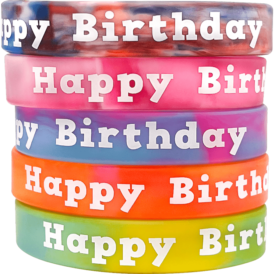 Tie-Dye Happy Birthday Wristbands-Birthday-Tools 4 Teaching-Classroom Decor and More