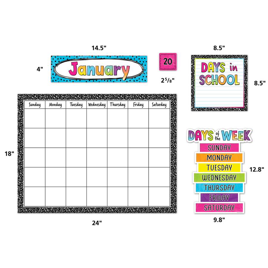 Brights 4Ever Calendar Bulletin Board-Bulletin Board Sets-Tools 4 Teaching-Classroom Decor and More