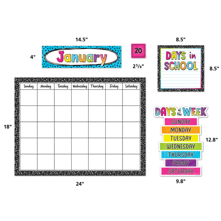 Brights 4Ever Calendar Bulletin Board-Bulletin Board Sets-Tools 4 Teaching-Classroom Decor and More