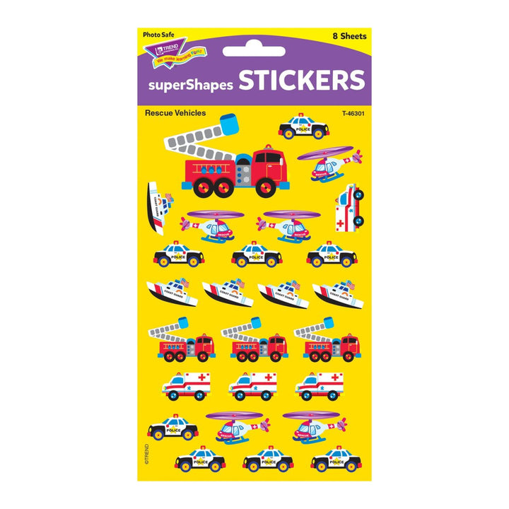 Rescue Vehicles superShapes Stickers – Large-Stickers-Tools 4 Teaching-Classroom Decor and More