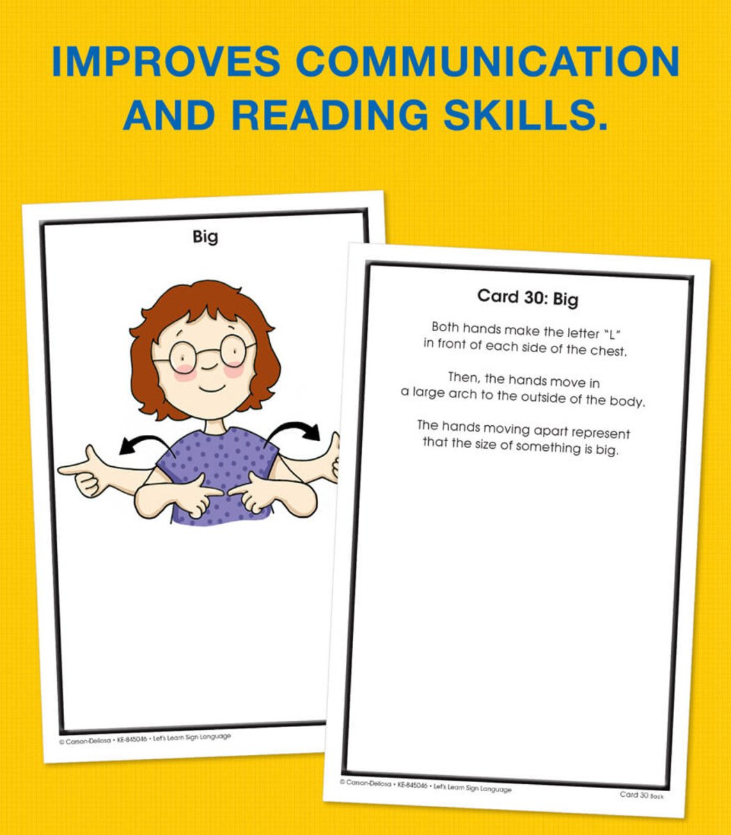 Let's Learn Sign Language Learning Cards Grade PK-2-Classroom Essentials-Tools 4 Teaching-Classroom Decor and More
