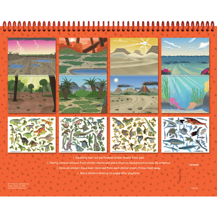 Dinosaurs and Prehistoric Animals Reusable Sticker Pad-Activity Pads-Tools 4 Teaching-Classroom Decor and More