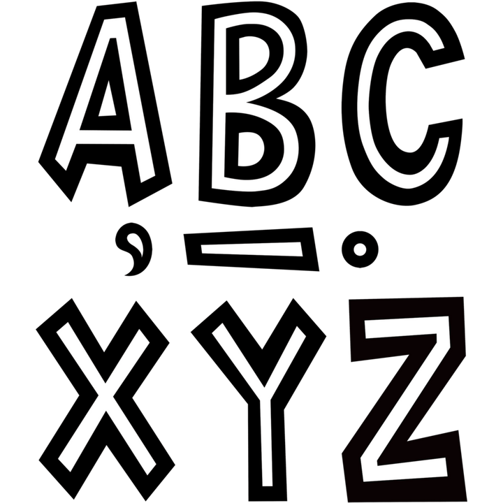 Black and White 7" Fun Font Letters-Letters-Tools 4 Teaching-Classroom Decor and More