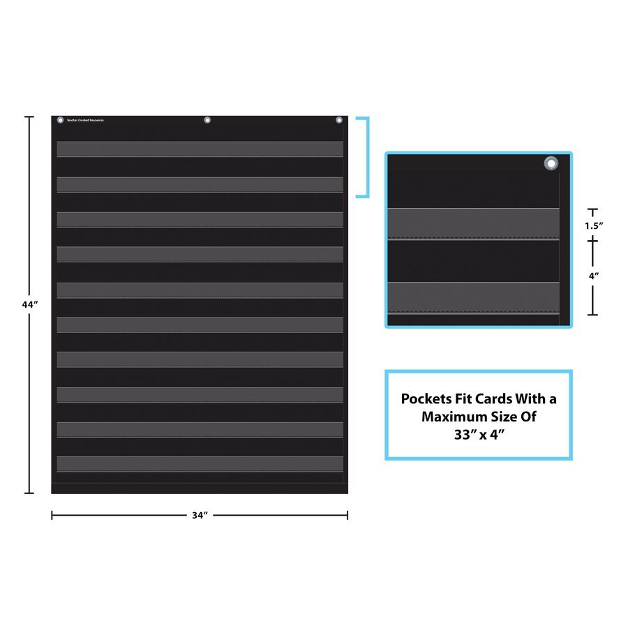 Black 10 Pocket Chart-Pocket Charts-Tools 4 Teaching-Classroom Decor and More