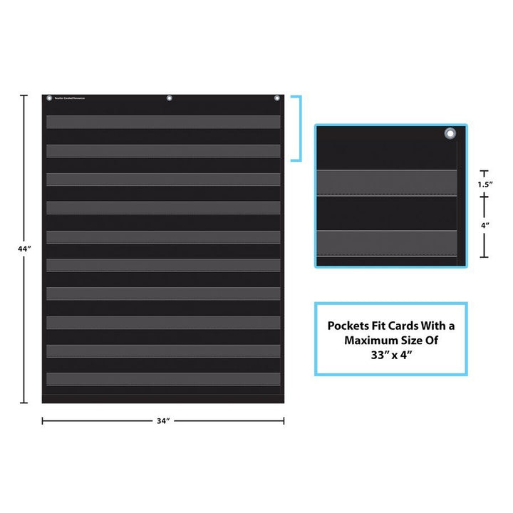 Black 10 Pocket Chart-Pocket Charts-Tools 4 Teaching-Classroom Decor and More