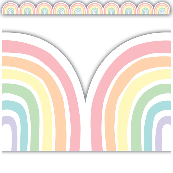 Pastel Pop Rainbows Die-Cut Border Trim-Borders-Tools 4 Teaching-Classroom Decor and More
