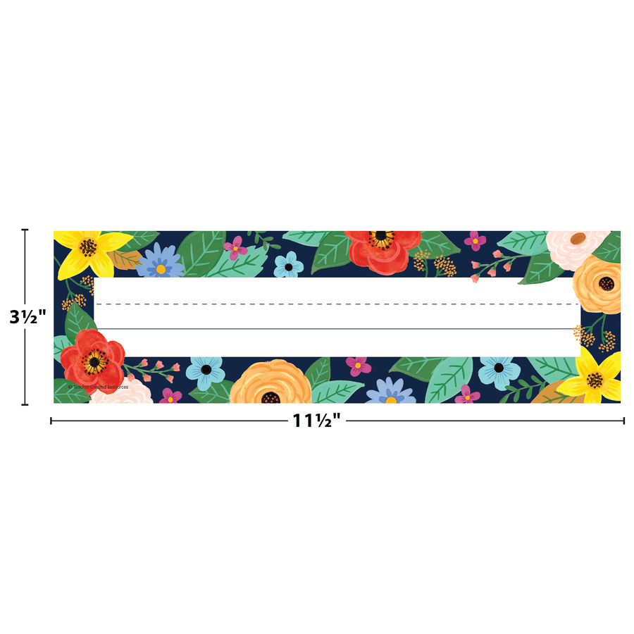 Wildflowers Flat Name Plates-Nameplates & Name Tags-Tools 4 Teaching-Classroom Decor and More