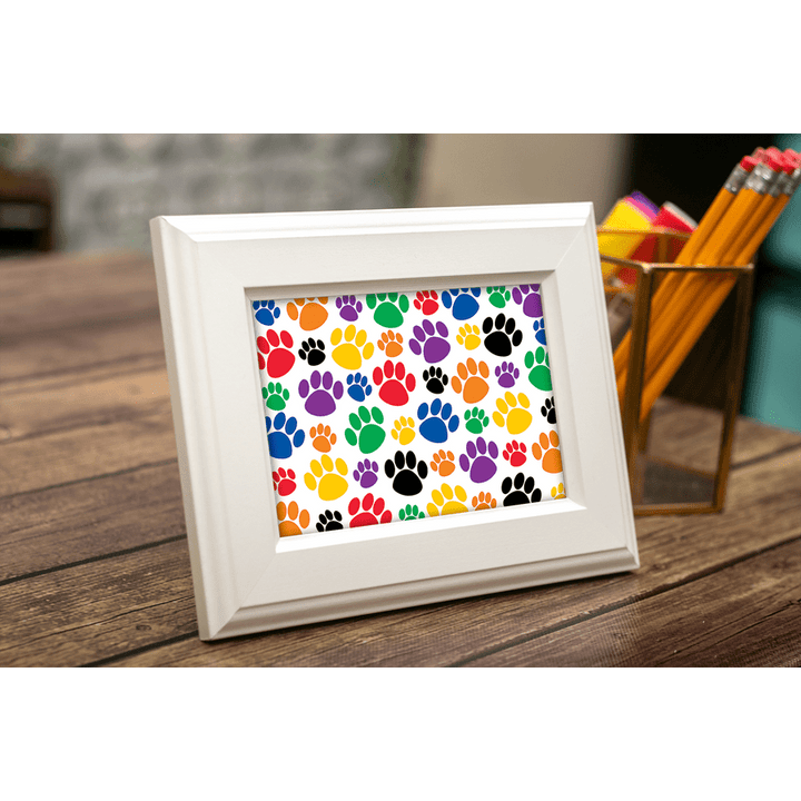 Colorful Paw Prints Postcards-Postcards-Tools 4 Teaching-Classroom Decor and More