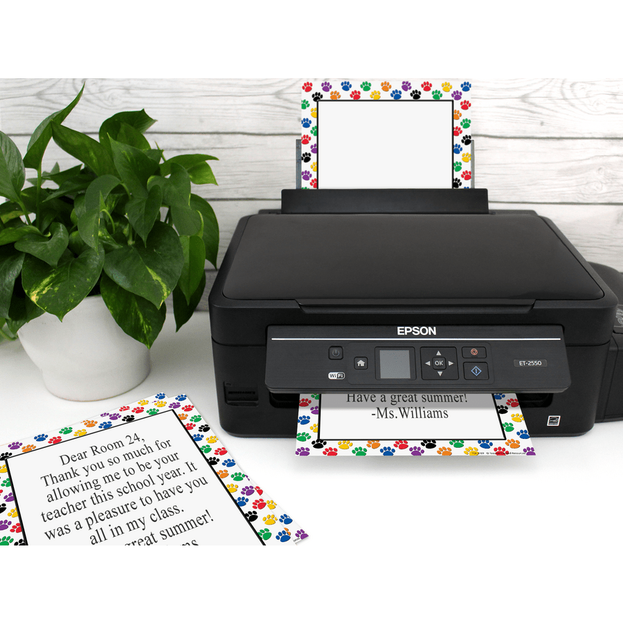 Colorful Paw Prints Computer Paper-Computer Paper-Tools 4 Teaching-Classroom Decor and More