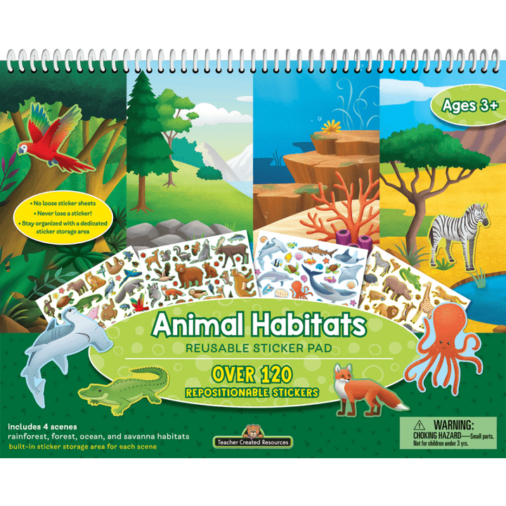 Animal Habitats Reusable Sticker Pad-Stickers-Tools 4 Teaching-Classroom Decor and More