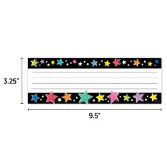 Star Bright Colorful Stars on Black Name Plates-Nameplates & Name Tags-Tools 4 Teaching-Classroom Decor and More