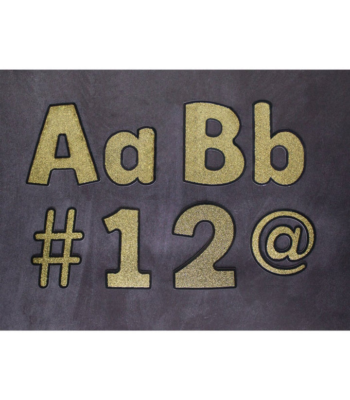 4in Gold Glitter Combo Pack Bulletin Board Letters-Letters-Tools 4 Teaching-Classroom Decor and More