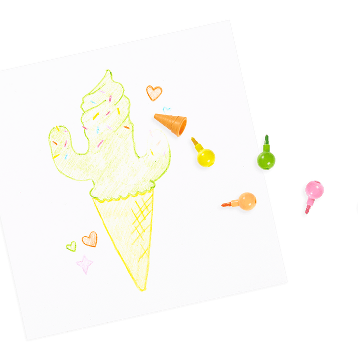 Rainbow Scoops Vanilla Scented Stacking Erasable Crayons-Art Supplies-Tools 4 Teaching-Classroom Decor and More