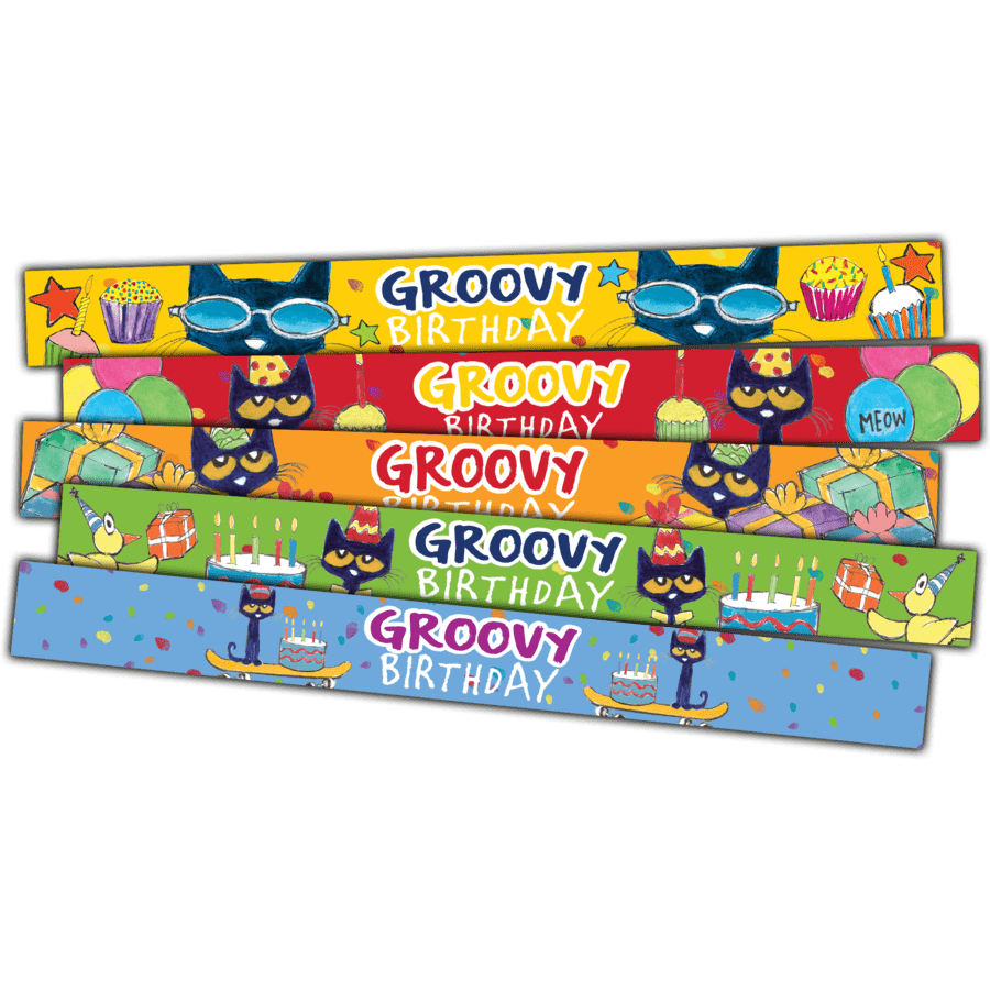 Pete the Cat Groovy Birthday Slap Bracelets-Birthday-Tools 4 Teaching-Classroom Decor and More