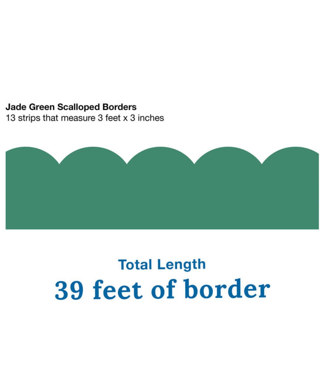 Grow Together Jade Green Scalloped Bulletin Board Borders-Borders-Tools 4 Teaching-Classroom Decor and More