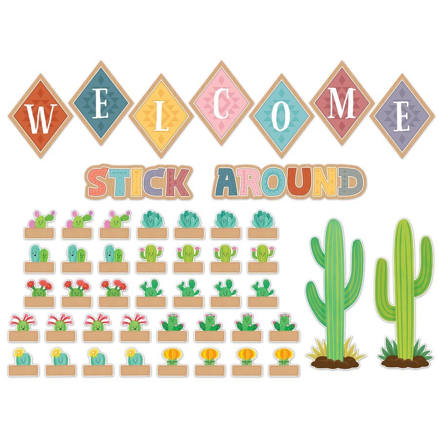 Happy Cactus Crew Welcome Bulletin Board-Bulletin Board Sets-Tools 4 Teaching-Classroom Decor and More
