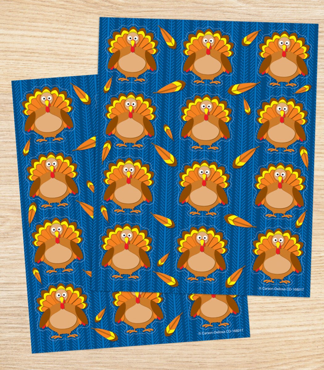 Turkeys Shape Stickers-Tools 4 Teaching-Classroom Decor and More