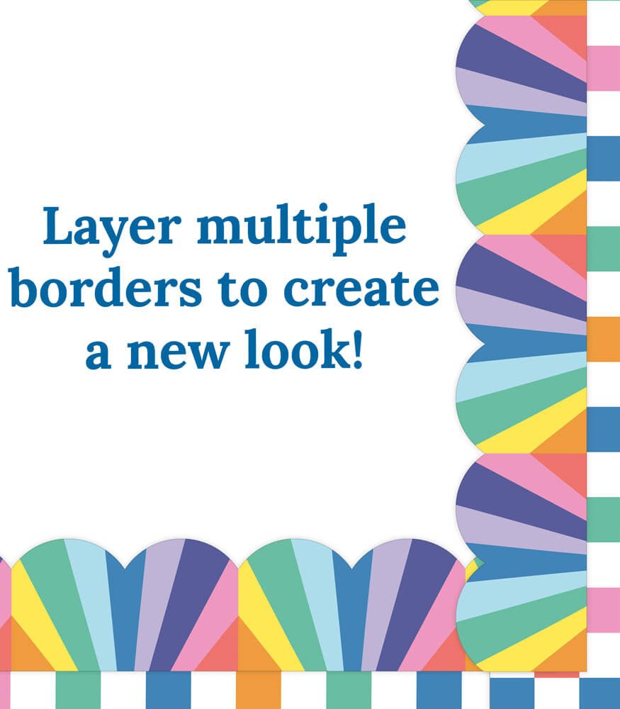 We Stick Together Checkered Rainbow Straight Bulletin Board Borders-Borders-Tools 4 Teaching-Classroom Decor and More