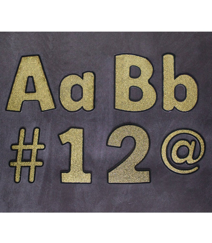4in Gold Glitter Combo Pack Bulletin Board Letters-Letters-Tools 4 Teaching-Classroom Decor and More