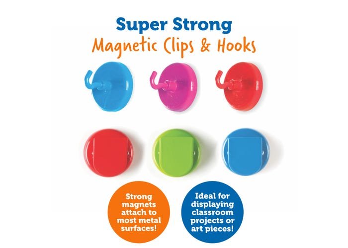 Super Strong Magnetic Hooks & Clips-Magnets-Tools 4 Teaching-Classroom Decor and More
