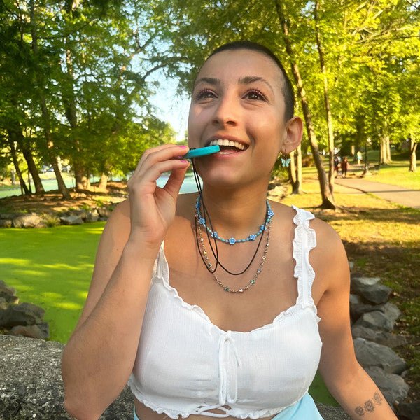 Ark's Smiley Face Chewmoji® Chewelry - Royal Blue, XXT / Very Firm-Sensory-Tools 4 Teaching-Classroom Decor and More